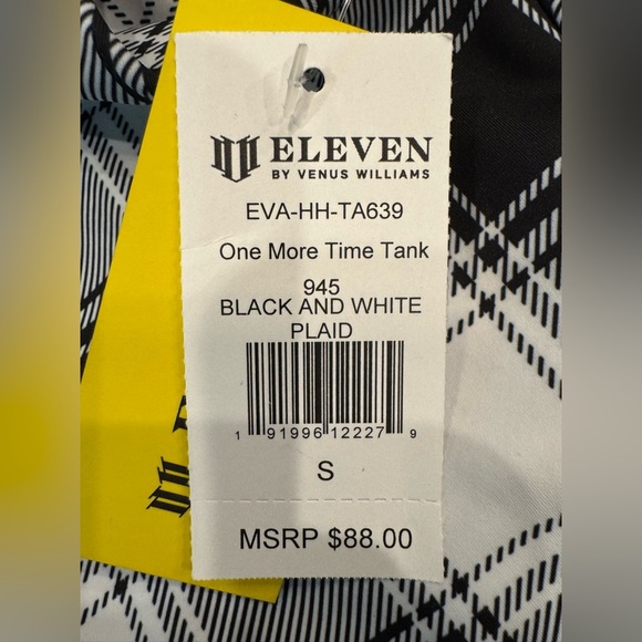 ELEVEN by Venus Williams NWT Black & White Plaid Sports Bra Print Size Small - Picture 4 of 10